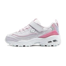 Skechers Cushioning Wear-Resistant Kids Lifestyle Shoes White Pink Teenagers Lavender/Multicolor, 28.5