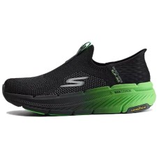 Skechers MEN'S GO Cushioned Slip-Resistant Low-Top Running Shoes Men's Black Green Черный/Лимонный, 42.5