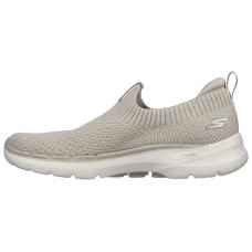 Skechers Go Walk 6 Cushioning Slip Resistant And Abrasion Resistant Low Top Casual Shoes Women's Gray White 39
