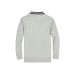 Baby Boys Long Sleeve Cable Knit Cardigan Sweater with Stripe Trim Gray heather cable with navy, 6-12 месяцев