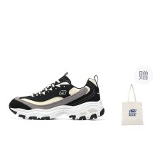 Skechers D'LITES 1.0 Cushioning Wear-Resistant Low-Top Chunky Sneakers Men's Black White Черно-белый, 42