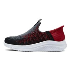 Skechers SKECHERS GIRLS Slip-Resistant Cushioning Rebound Kids Lifestyle Shoes Gray Red Teenagers Charcoal Gray/Red, 27.5