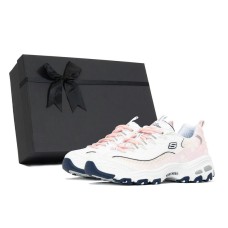 Skechers D'LITES 1.0 Lemon Box Non-slip Wear-resistant Shock Absorption Low-Top Chunky Sneakers Women's White Pink Белый, 39