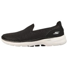 Skechers Go Walk 6 Breathable Rebound Cushioning Lightweight Low-Top Casual Shoes Women's Black White 36