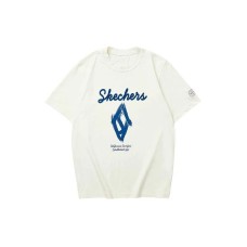 Skechers T Shirt Unisex Cream Ecru Cream Beige/00NA, XL