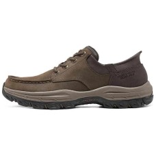 Skechers SKECHERS MENS USA Breathable Support Low-Top Casual Shoes Men's Dark Brown Коричневый, 41