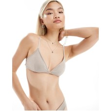 Monki mix and match super soft padded bra in beige Бежевый, XL - US 18-20