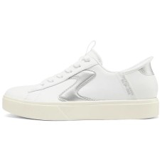 Skechers Court Classics Breathable Low Top Skateboard Shoes Women's White Silver Белый, 35