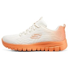 Skechers Graceful Square Sugar Collection Cushioning Wear-Resistant Low-Top Casual Shoes Women's White Orange 35