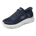 Skechers Go Walk Fle Cushioning Wear-Resistant Mid-Top Running Shoes Women's Blue White Синий Белый, 36