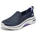 Skechers Cushioned Wear-Resistant Coverage Support Lightweight Low-Top Casual Shoes Women's Black White Purple BLACK WHITE PURPLE, 38