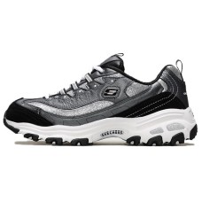 Skechers D'Lites 1.0 Low Top Running Shoes Black/Silver Women's 36.5