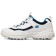 Skechers I-Conik Cushioning Wear-Resistant Low-Top Running Shoes Men's White Black Blue 42