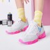 Skechers James Goldcrown X Skechers D'Lites Crystal Low Top Running Shoes Pink/White Women's 38