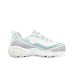 Skechers D'LITES 1.0 Anti-Slip Wear-Resistant Cushioning Breathable Low-Top Chunky Sneakers Women's Light Blue White Light Blue White, 35