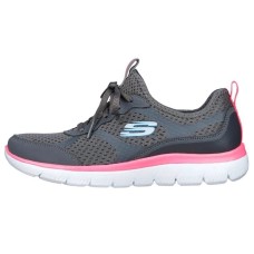 Skechers Summits Free Classics Cushioned Slip Resistant Abrasion Resistant Low Top Casual Shoes Women's Charcoal Gray 35.5