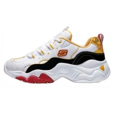 Skechers One Punch Man X Skechers D Lites 3.0 Low Top Running Shoes White/Black/Yellow Women's 35