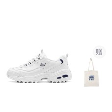 Skechers D'LITES 1.0 Anti Slip Wear Resistant Low Top Chunky Sneakers Women's White Blue White blue, 37
