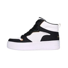 Skechers Court High Anti Slip Wear Resistant Mid Top Kids' Skateboarding Shoes White Black Children Aged 3 7 Years Old Черно-белый, 27.5