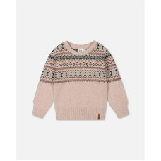 Big Boys Sweater With Norwegian Jacquard Beige Mix beige mix, 12