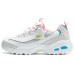 Skechers D'Lites 1.0 Casual Shoes Women's Low-Top White Gray Pink White Gray Pink, 36.5
