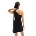 Stradivarius tie detail one shoulder top in black Черный, XL - US 10