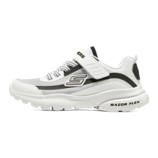Skechers Razor Fle Abrasion Resistant Slip Resistant Kids Lifestyle Shoes White Black Teenagers 27.5