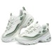 Skechers D'LITES 1.0 Anti-Slip Wear-Resistant Low-Top Chunky Sneakers Women's White Green White green, 35