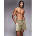 Bershka side panelled deatiled swimshorts in green Зеленый, L
