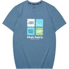 Skechers T Shirt Unisex Crown Blue Синий, L