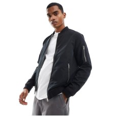 Jack & Jones Essential bomber jacket in black Черный, XS - Chest 92cm