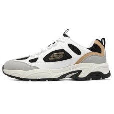 Skechers Cushioning Wear Resistant Low Top Chunky Sneakers Men's Black Gold Черный, 42