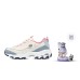 Skechers D'LITES 1.0 Milk Tea Bear Blueberry Liqueur Abrasion Resistant Low Top Casual Shoes Women's Blue Natural/Blue, 35