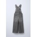 Длинный джинсовый комбинезон ZARA Серый, 9/10 лет (года) (140 cm)