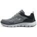 Skechers Cushioning Slip Resistant Low Top Running Shoes Men's Black Gray Black Gray, 41.5