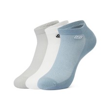 Skechers Ankle Socks Unisex 3 Pack 3 Pack (Bright White/Dusk Gray/Gray Blue/03CX), S