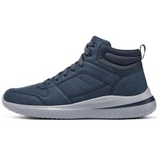 Skechers Delson 3.0 Anti-Slip Wear-Resistant Breathable Supportive Lightweight Mid-Top Casual Shoes Men's Navy Синий, 43