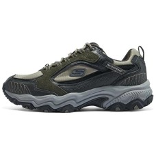 Skechers OUTDOOR Anti Slip And Wear Resistant Breathable Low Top Trekking Shoes Men's Brown Black ОЛИВКОВО-КОРИЧНЕВЫЙ, 43