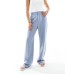 Pull&Bear Petite straight leg tailored trousers with front seam in blue Синий, US 10