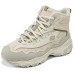 Skechers DLITES Anti-Slip Wear-Resistant High-Top Casual Shoes Women's Taupe Серо-коричневый, 38