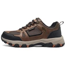 Skechers SKECHERS MENS USA Breathable Support Rebound Low-Top Outdoor Shoes Men's Brown Black Коричневый, 39.5