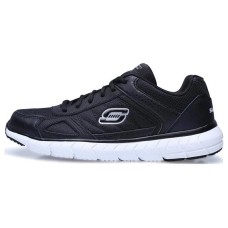 Skechers Mens X Cushioning Anti-Slip And Wear-Resistant Low-Top Sports Casual Shoes Black White 41
