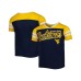 Big Girls Navy West Virginia Mountaineers Practically Perfect Striped T-shirt Синий, L