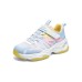 Skechers D'LITES Series Cushioning, Wear Resistant Kids Lifestyle Shoes White Blue Yellow Teenagers 36
