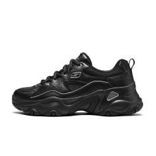 Skechers DLITES Anti-Slip Wear-Resistant Low-Top Chunky Sneakers Women's Black Черный, 38