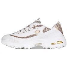 Skechers D'Lites Low Top Daddy Shoes White/Gold Women's 36