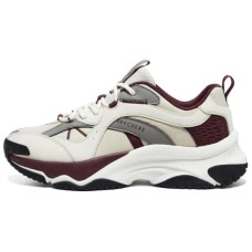 Skechers Street Moonhiker Anti-Slip Wear-Resistant Breathable Height Increasing Low-Top Casual Shoes Women's Beige Red Beige Red, 37