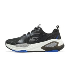 Skechers Cushioning Breathable Rebound Low-Top Casual Running Shoes Men's Black Blue Black Blue, 43