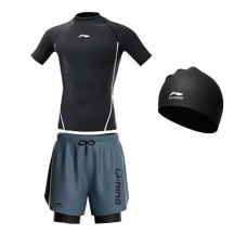 LINING Swimsuit Sets Men 022 swimsuit + 814 swim trunks + 808 swim cap, L