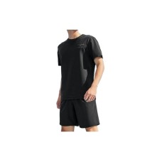 Skechers Casual Sportswear Men's Carbon Black Carbon Black+Carbon Black, Short-Sleeved Shirt+Shorts, S